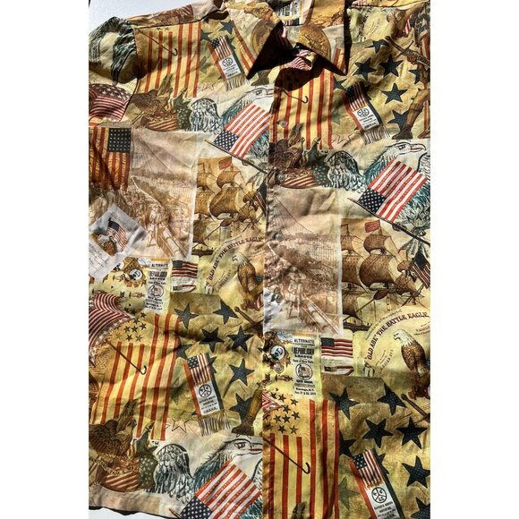 Vintage Media 1970’s Men’s Sz XL Long Sleeve USA Patriotic America Shirt RARE - Picture 9 of 15